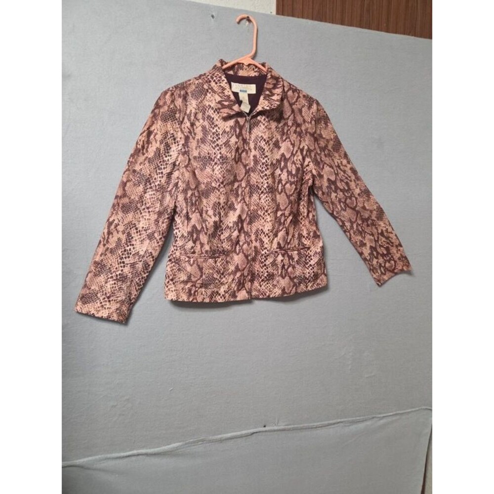 Vintage Norton McNaughton Snakeskin Print Zip Jacket Size 10